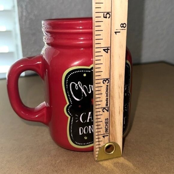Celebrate It Christmas Mason Jar Mug 3" x 5" Red Ceramic - Picture 5 of 6